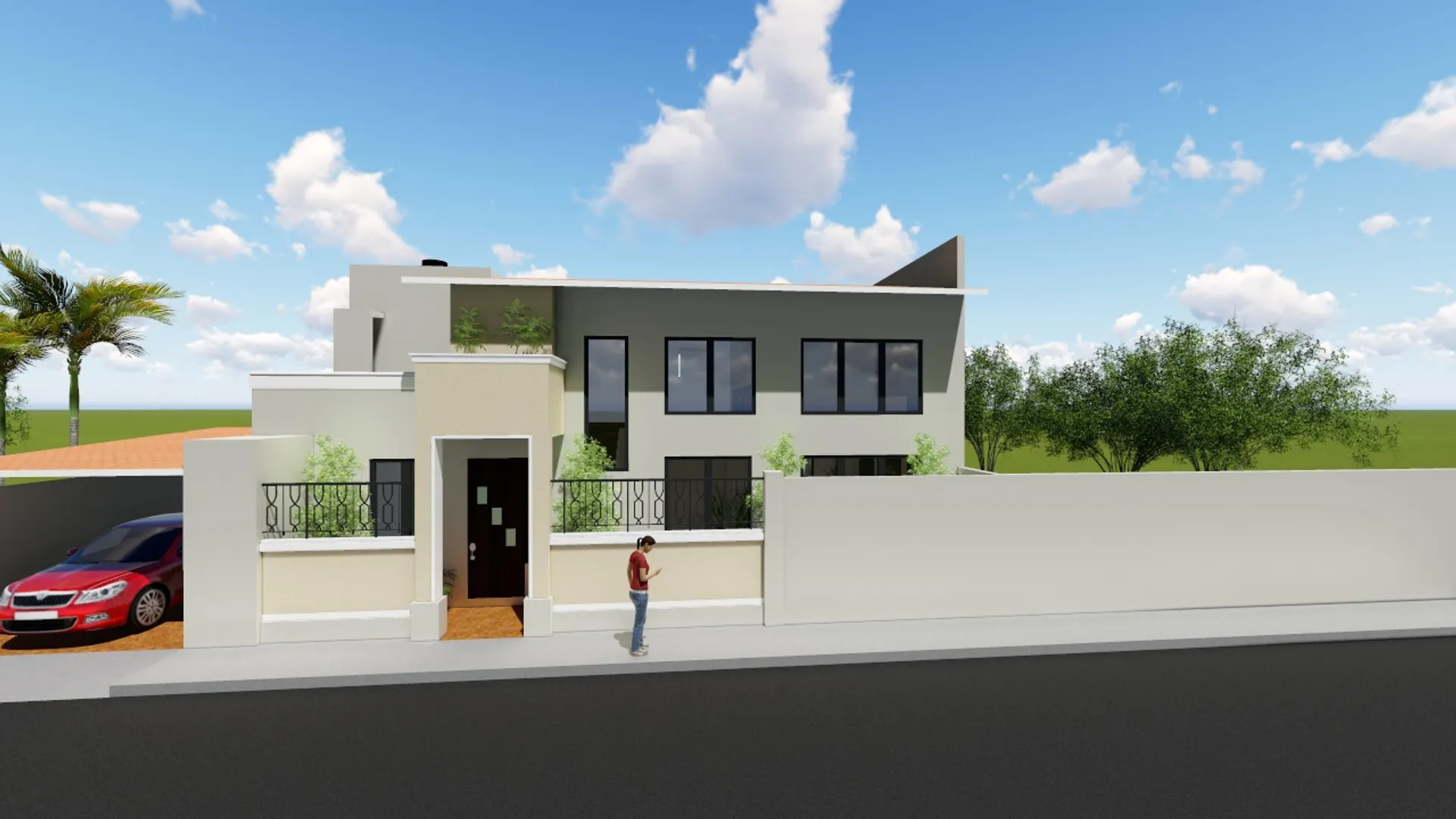 Render exterior de vivienda